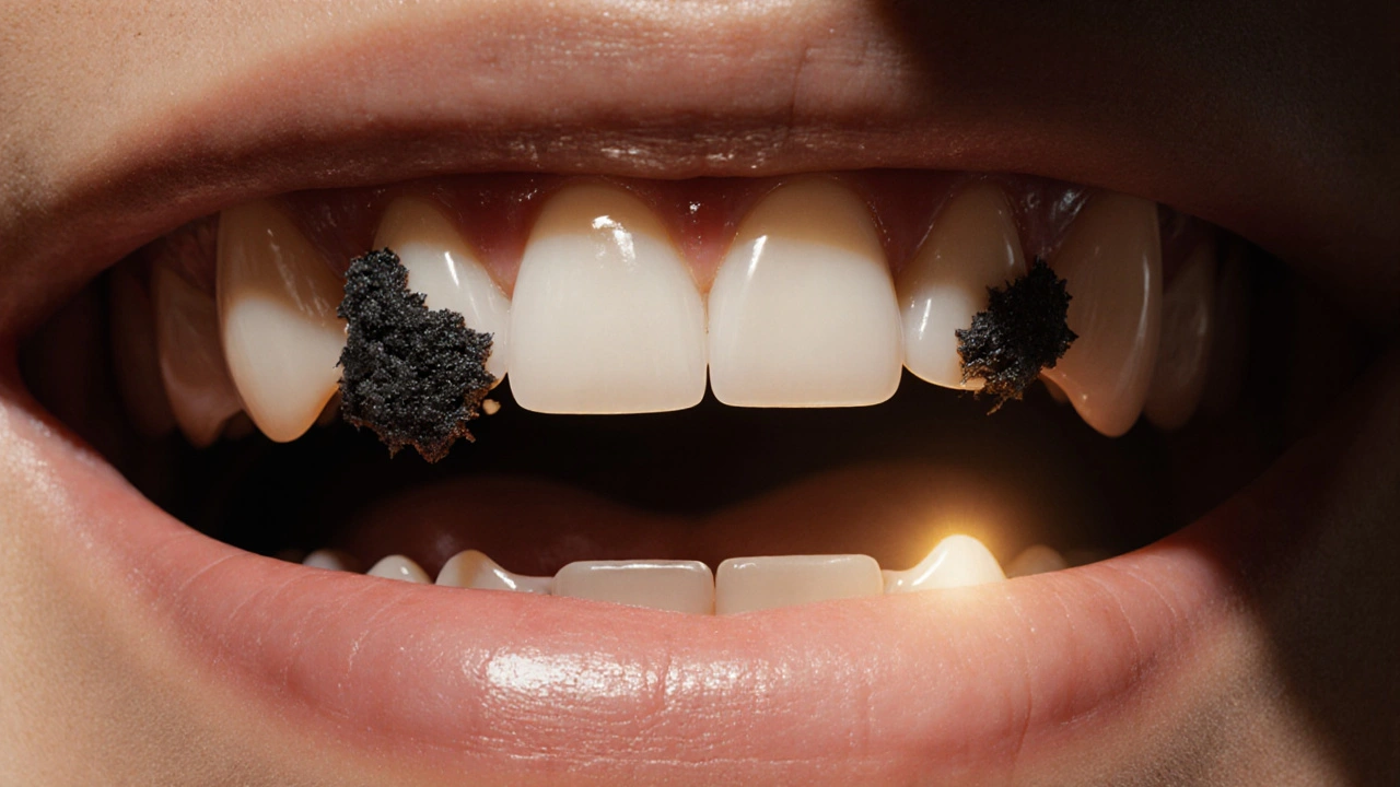 Čisté zuby a zdravé dásně vznikají odstraněním tmavého zubního kamene.