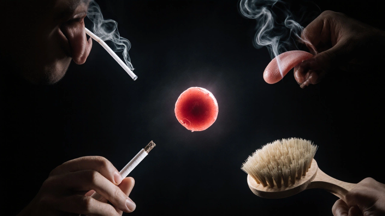 Neviditelné hrozby pro krevní sraženinu: sáčkání, kouření, jazyk a štětčení.