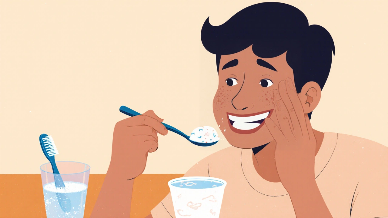 Osoba jí chladný jogurt, vyhýbá se straně po kyretáži.