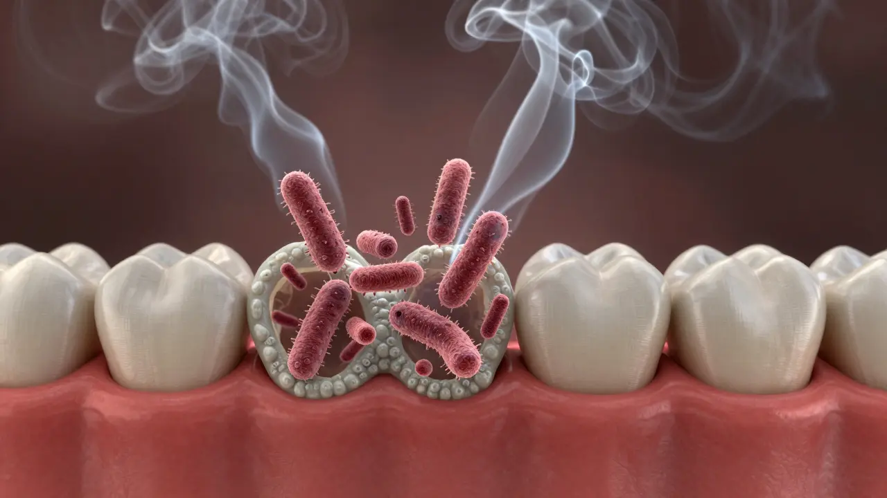 Kouřový dým se mění v bakterie ničící zubní plak