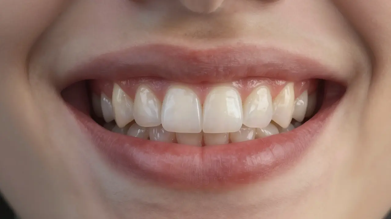 Side-by-side comparison of natural teeth versus restored teeth with lifelike veneers.