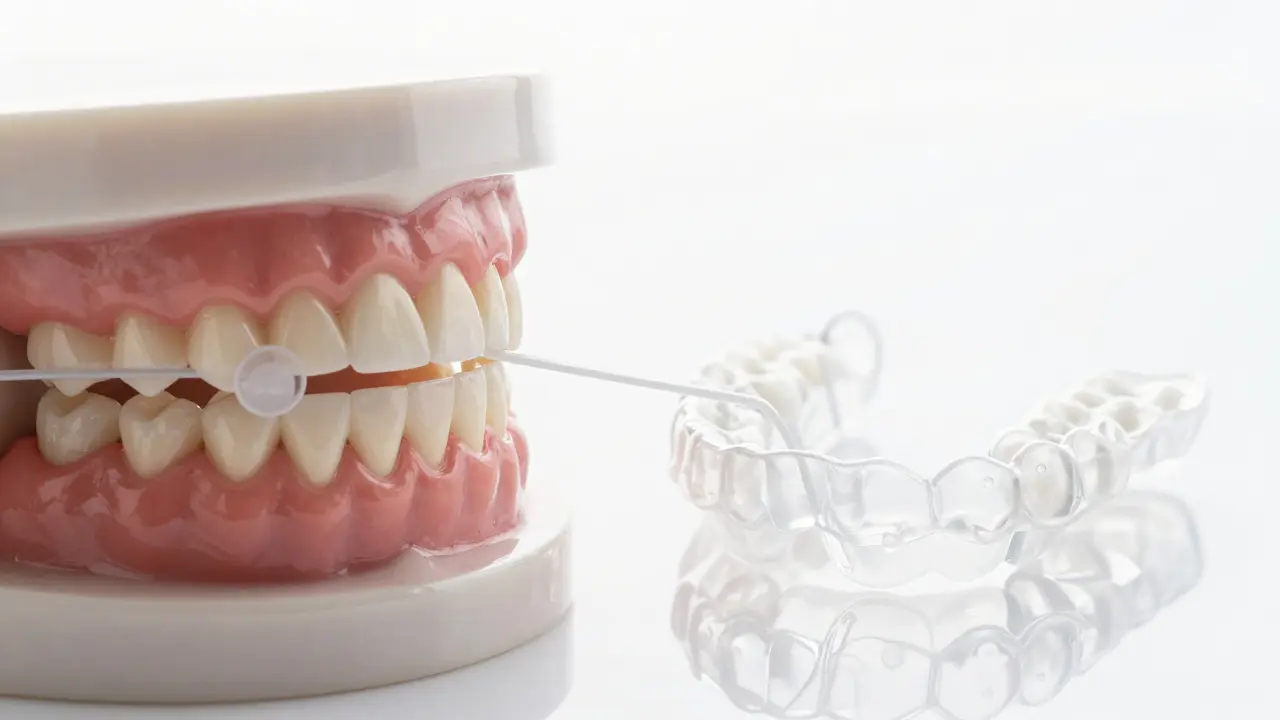 Srovnání fixních keramických závěsů a průhledných alignerů.