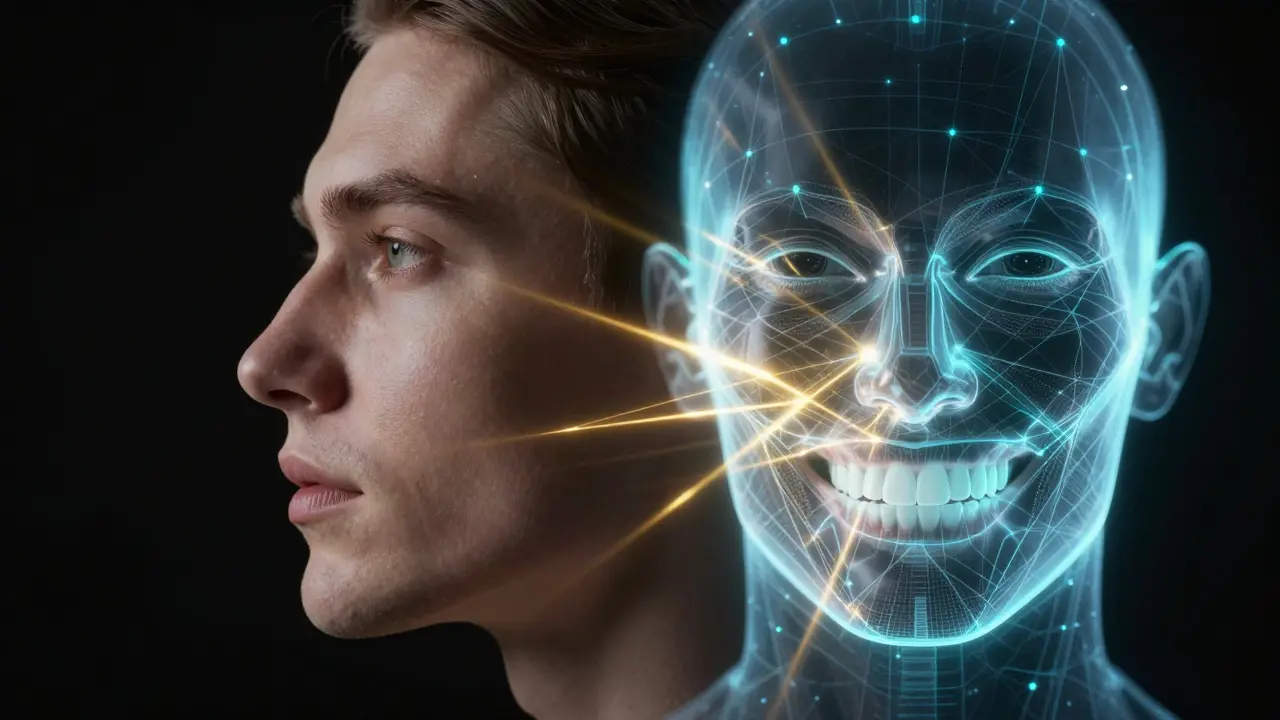 Digitální simulace úsměvu s holografickou analýzou obličeje