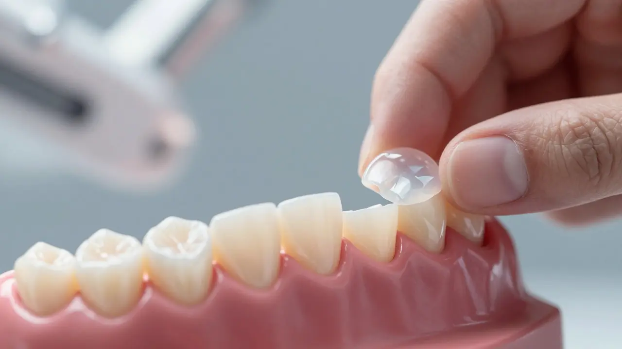 Aplikace tenkých keramických fazet na zuby pro estetickou úpravu
