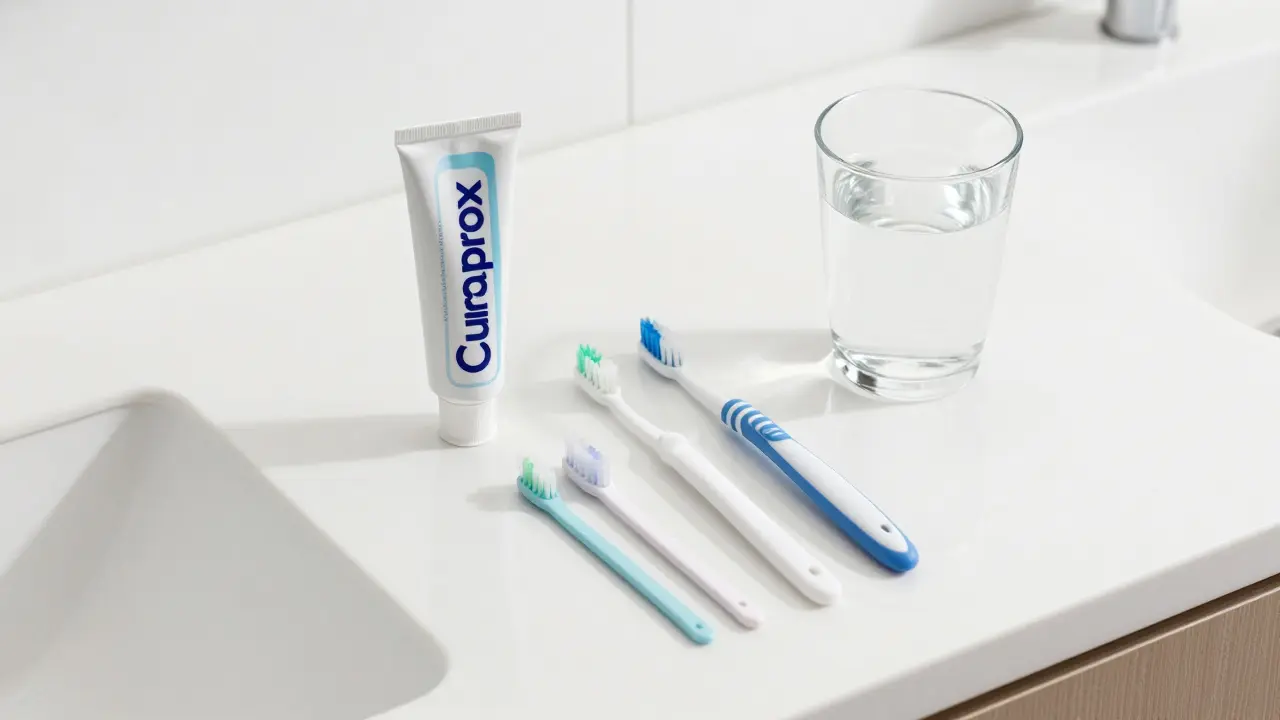 Přehled hygienických pomůcek: kartáček, pasta a mezizubní kartáčky
