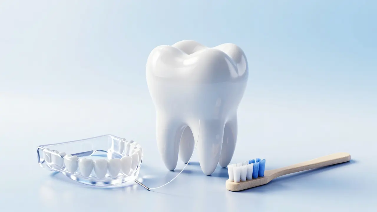 Zubní korekce chráněná nočním chráničem a hygienickými pomůckami