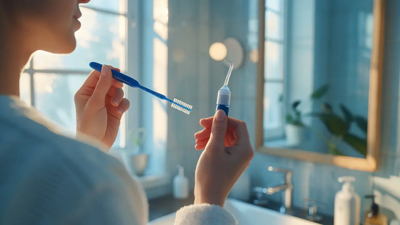 Domácí hygiena implantátů s mezizubním kartáčkem