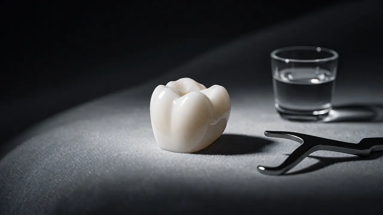 Keramická korunka vedle dentální hygieny